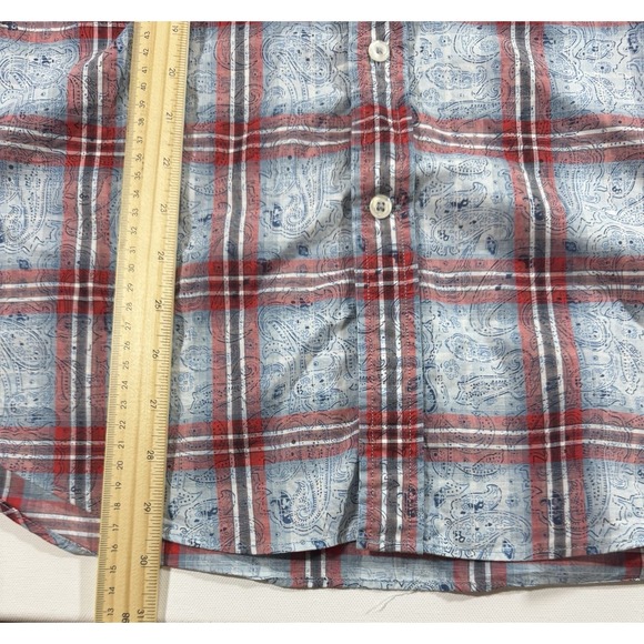 Cremieux Premium Denim shirt Size Large Long sleeve bandanna Paisley patter - Picture 4 of 7